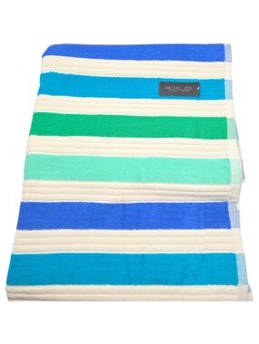 Rachel Zoe Palace Blue Striped Oversized Beach Towel 40x70 Multi Spring Summer